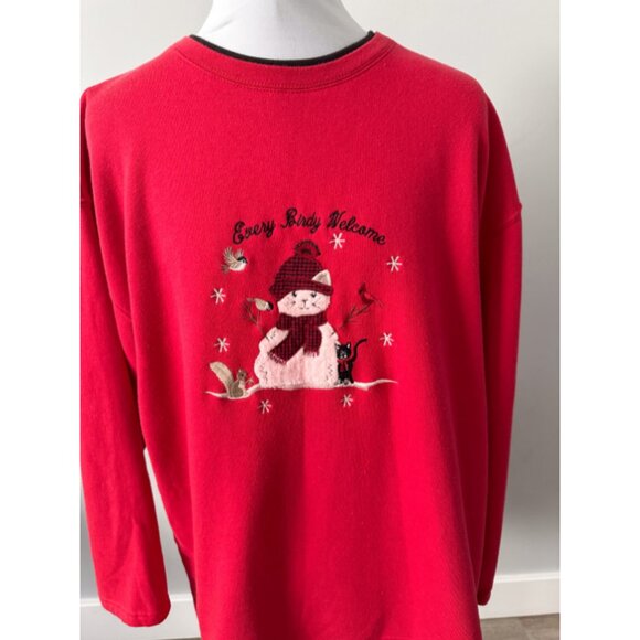 Vintage Kitty Christmas Sweatshirt - Picture 2 of 11